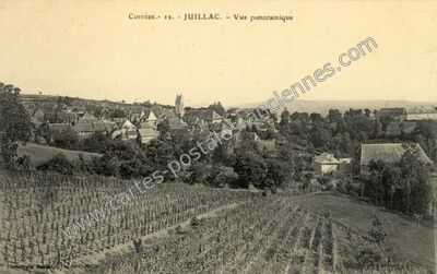 Carte postale ancienne Vue panoramique — Juillac (Corrèze)