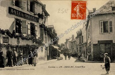 Carte postale ancienne Grand'Rue — Juillac (Corrèze)