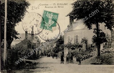 Carte postale ancienne Avenue de Brive — Juillac (Corrèze)