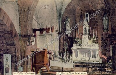 Carte postale ancienne L'Eglise - Vue Intérieure — Lacelle (Corrèze)