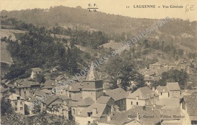 Carte postale ancienne Vue Générale — Laguenne (Corrèze)