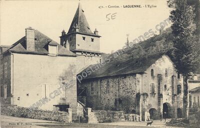 Carte postale ancienne L'Eglise — Laguenne (Corrèze)