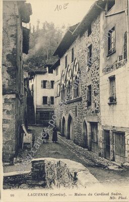 Carte postale ancienne Maison du Cardinal Sudre — Laguenne (Corrèze)