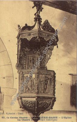 Carte postale ancienne L'Eglise La Chaire — Lamazière-Basse (Corrèze)