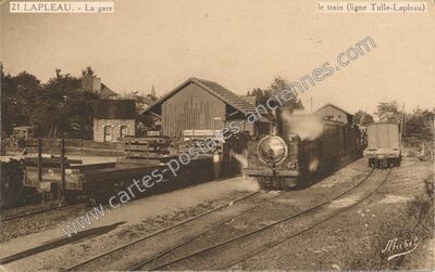 Carte postale ancienne La gare / le train (ligne Tulle-Lapleau) — Lapleau (Corrèze)
