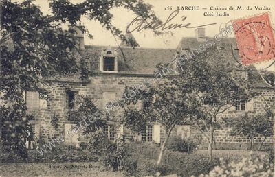 Carte postale ancienne Château de M. du Verdier Côté Jardin — Larche (Corrèze)
