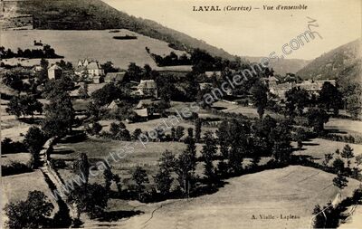 Carte postale ancienne Vue d'ensemble — Laval-sur-Luzège (Corrèze)