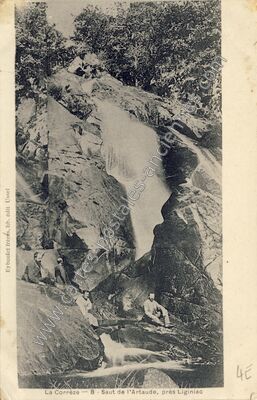 Carte postale ancienne Saut de l'Artaude — Liginiac (Corrèze)