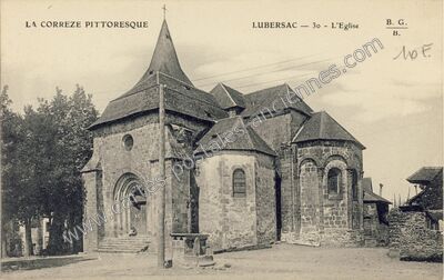 Carte postale ancienne L'Eglise — Lubersac (Corrèze)