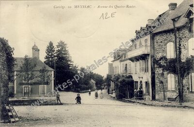 Carte postale ancienne Avenue des Quatre-Routes — Meyssac (Corrèze)