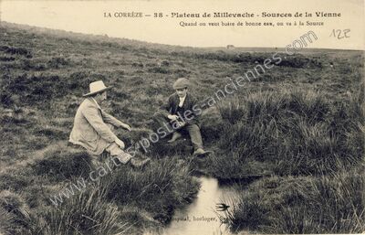 Carte postale ancienne Plateau de Millevache - Sources de la Vienne — Millevaches (Corrèze)