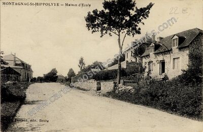 Carte postale ancienne Maison d'Ecole — Montaignac Saint Hippolyte (Corrèze)