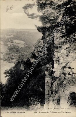Carte postale ancienne Chateau de Ventadour — Moustier-Ventadour (Corrèze)