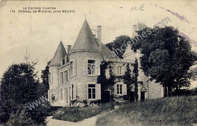 Carte postale ancienne Chateau de Mialaret — Neuvic (Corrèze)