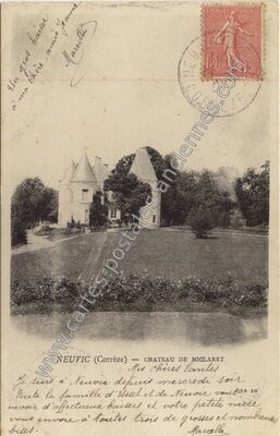 Carte postale ancienne Chateau de Miclaret — Neuvic (Corrèze)