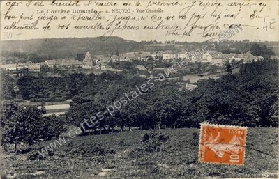 Carte postale ancienne Vue Générale — Neuvic (Corrèze)