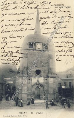 Carte postale ancienne L'Eglise — Objat (Corrèze)