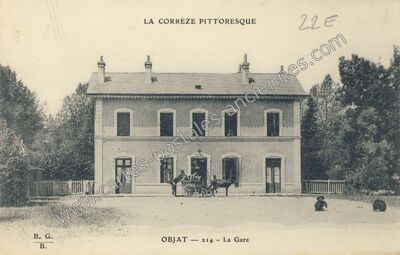 Carte postale ancienne La Gare — Objat (Corrèze)