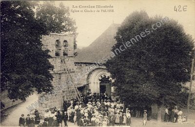 Carte postale ancienne Église et Clocher — Palisse (Corrèze)