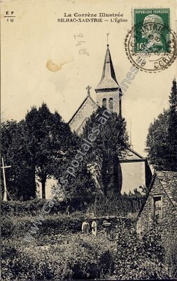 Carte postale ancienne L'Église — Rilhac-Xaintrie (Corrèze)