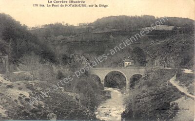 Carte postale ancienne pont de rotabourg — Roche-le-Peyroux (Corrèze)