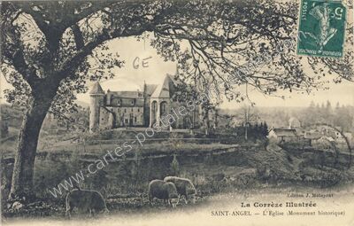 Carte postale ancienne L'Eglise (Monument historique) — Saint-Angel (Corrèze)