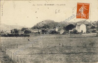Carte postale ancienne Vue générale — Saint-Chamant (Corrèze)