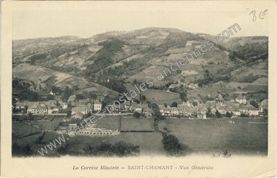 Carte postale ancienne La Corrèze Illustrée — Vue Générale — Saint-Chamant (Corrèze)