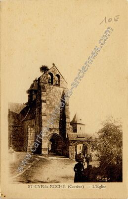 Carte postale ancienne L'Eglise — Saint-Cyr-la-Roche (Corrèze)