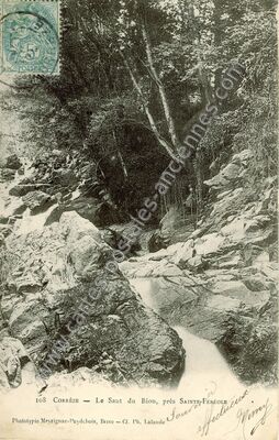 Carte postale ancienne Le Saut du Biou, près Sainte-Féréole — Sainte-Féréole (Corrèze)