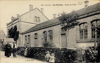 Carte postale ancienne Ecole des Filles — Sainte-Féréole (Corrèze)