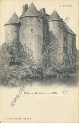 Carte postale ancienne Chateau du Bazaneix — Saint-Fréjoux (Corrèze)
