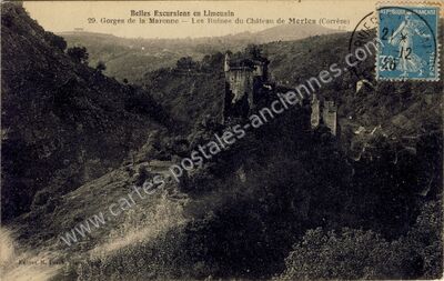 Carte postale ancienne Chateau de Merles — Saint-Geniez-ô-Merle (Corrèze)