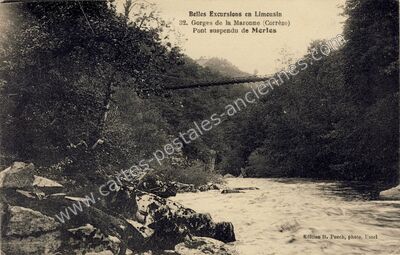 Carte postale ancienne Pont de Merles — Saint-Geniez-ô-Merle (Corrèze)