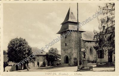 Carte postale ancienne L'Eglise — Saint-Jal (Corrèze)