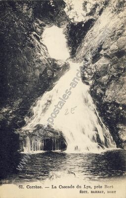 Carte postale ancienne Cascade du Lys — Saint Julien Pres Bort (Corrèze)