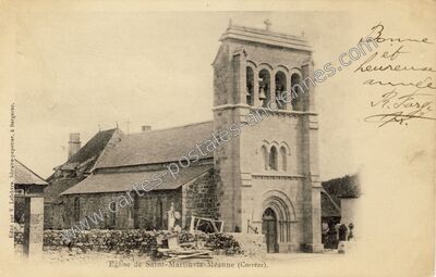 Carte postale ancienne Eglise de Saint-Martin-la-Méanne — Saint-Martin-la-Méanne (Corrèze)