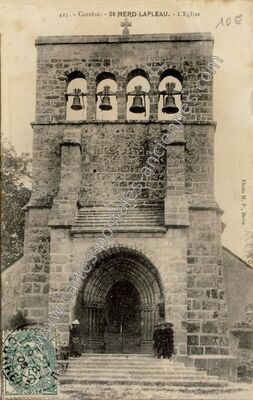 Carte postale ancienne L'Eglise — Saint-Merd-de-Lapleau (Corrèze)
