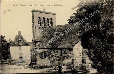 Carte postale ancienne L'Église — Saint-Merd-de-Lapleau (Corrèze)