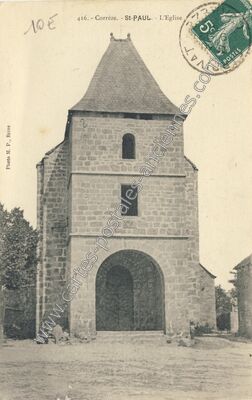 Carte postale ancienne L'Eglise — Saint-Paul (Corrèze)