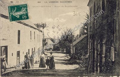 Carte postale ancienne Route de Peyrelevade — Saint-Setiers (Corrèze)
