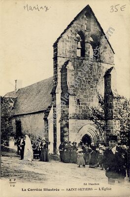 Carte postale ancienne L'Église — Saint-Setiers (Corrèze)