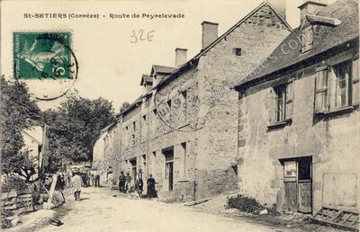 Carte postale ancienne Route de Peyrelevade — Saint-Setiers (Corrèze)