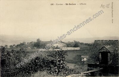 Carte postale ancienne L'Ecole — Saint-Solve (Corrèze)