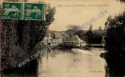 Carte postale ancienne Les Bords de la Vézère — Saint-Viance (Corrèze)