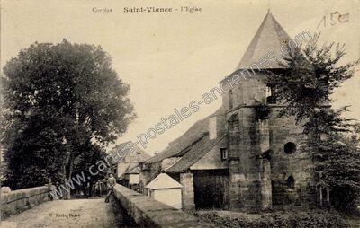 Carte postale ancienne L'Eglise — Saint-Viance (Corrèze)