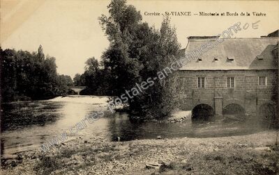 Carte postale ancienne Minoterie et Bords de la Vézère — Saint-Viance (Corrèze)