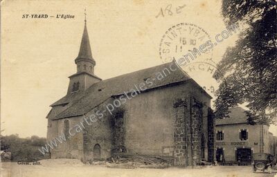 Carte postale ancienne L'Eglise — Saint-Ybard (Corrèze)