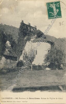 Carte postale ancienne Gleny — Servières-le-Château (Corrèze)