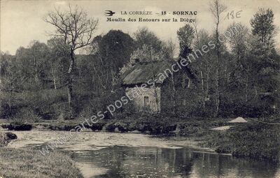 Carte postale ancienne Les Entours — Sornac (Corrèze)